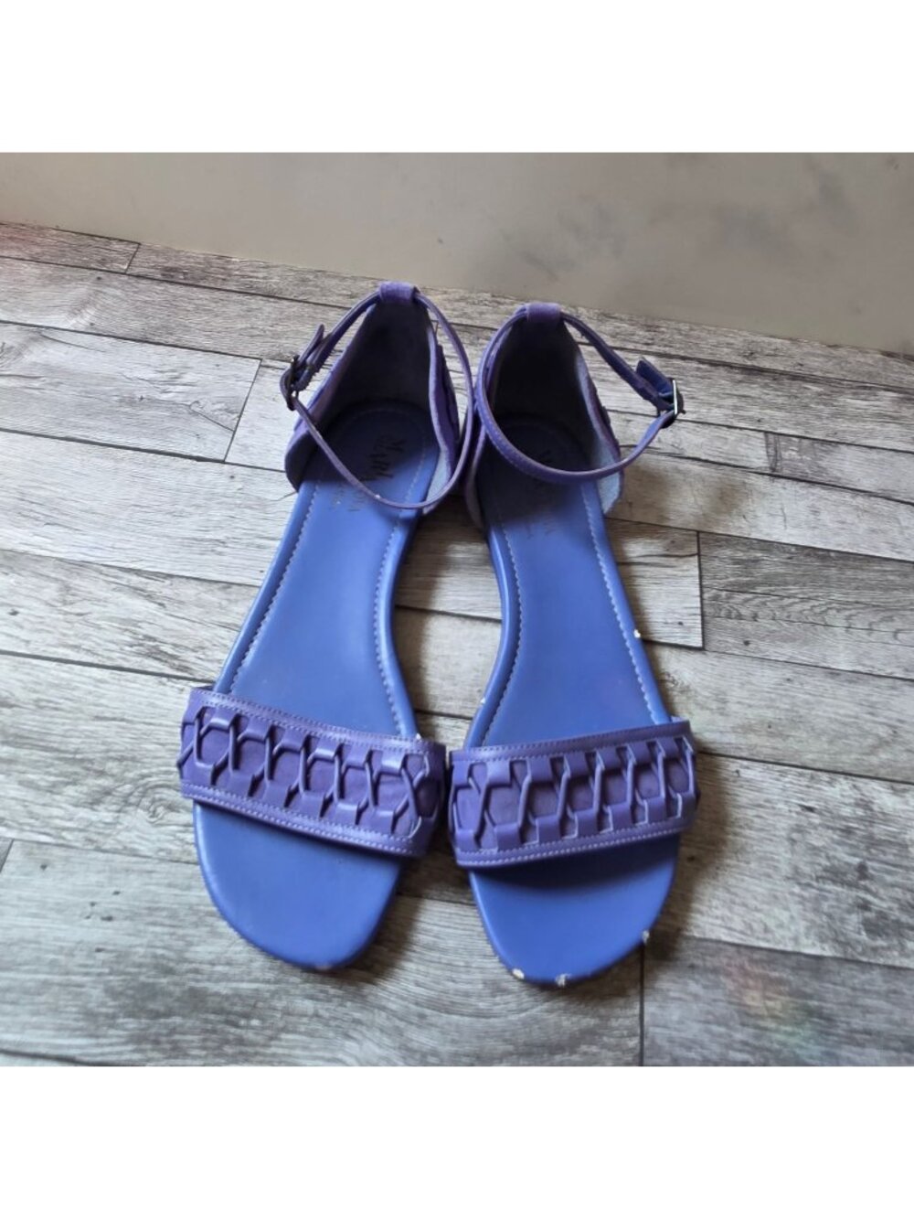 Maria Sharapova By Cole Haan Purple Woven Strap Ankle Sandals Womens Size 8B